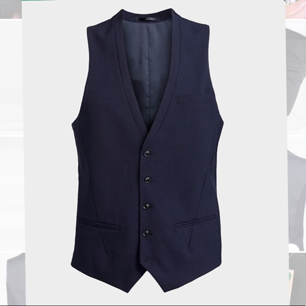 Le31 London Fit Navy Blue Vest Semi Slim 44regular